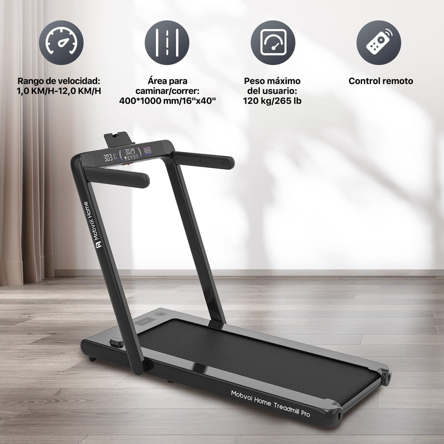 Mobvoi Cinta de Correr Ultra para el hogar 3 en 1 con Plataforma para Caminar con inclinación del 6% para la Oficina en casa, 2,5 HP Soporte para Cinta de Correr para Caminar 12 km/h, 120 kg